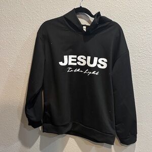Black Hoodie with 'Jesus' Print